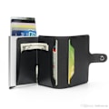 Miniatyrbilde 4 av 5: PopUp Smart kortholder skyver frem 8 kort RFID-NFC Sikker - Black_qq