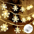 Miniatyrbilde 1 av 5: LED-lysslynger, SumorRui LED snøfnugg lysgardin for juledekorasjon, 5 meter 40 LED lysslynge for innendørs, hall,