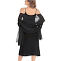 Miniatyrbillede 1 af 5: QD-Sort Sjal og Slør Aften Chiffon Elegant Blød Silke Slør Bryllup Foulard Mariage