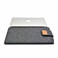 Miniatyrbillede 3 af 3: 14″ Laptop Taske Filt Velcro Sleeve Sort_qq
