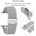 Miniatyrbilde 4 av 5: [QD] Kompatibelt Apple Watch-armbånd 38-40 mm/42-44 mm, erstatning for armbånd i rustfritt stål med spenne i metall - 38/40 mm sølv
