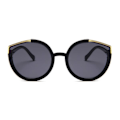 Miniatyrbillede 2 af 3: Runde Sorte Solbriller Guld_qq