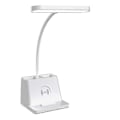 Miniatyrbilde 1 av 5: \"QD\" Skrivebordslampe med trådløs lader, hvit svanehalslampe, studielampe for soverom - skrivebordslamper kontor