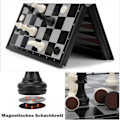 Pikkukuva 2 / 5: \"QD\" Shakki-, Backgammon- ja Tammi 3 in 1 -setti, Kannettava ja Kokoontaitettava Shakkinappula, Magneettinen Shakki, Matkashakkilauta Tamminappulat