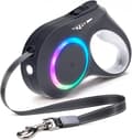 Retractable Dog Leash - 16ft Retractable Leash with LED Light - Rechargeable, Tangle-Free & Anti-Slip Handle Leash (Black)