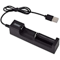 Miniatyrbilde 1 av 5: QD-3,7V litiumbatteri USB-lader blendende lommelykt tilbehør