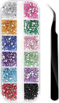 Nagelstenar, kristallstrass med platt baksida 1 500 st, 3 storlekar