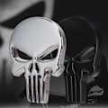 Miniatyrbillede 5 af 5: 4 stk 3D kranie Punisher bilklistermærke i metal