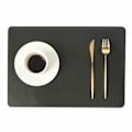 Miniatyrbild 1 av 5: 4-pack Bordstabletter i Konstläder Rektangulär Svart 43x30cm_qq