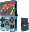 R36S Retro Handheld Gaming Console with 3.5-inch IPS Screen, 64GB TF Card Pre-installed with 10,000+ Games, Open Source Linux System, Sea Blue Lake Blue