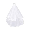 Pikkukuva 2 / 5: QU) Kaksinkertainen satiininen hunnun (valkoinen alle 60 cm), morsian