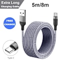 Pikkukuva 1 / 5: Erittäin pitkä 8M iPhone-kaapeli harmaa harmaa gray