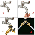 Miniatyrbilde 4 av 4: QQU-2-veis Y-formet fordeler for 3/4\" tilførselsslange med separat av/på-ventil for hjem, kjøkken, hage, utendørs