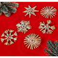 Miniatyrbilde 5 av 5: [QD] Halmstjerne Juletre, 24 Festlige Halmstjerner Sett - Naturlig Halmpynt for Juletrepynt