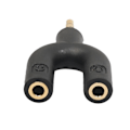 Miniatyrbilde 5 av 5: U-type adapter dobbel 3,5 mm hodetelefonkontakt lydkabler splitter mikrofon 2 i 1 dreibar kontakt