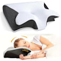 Miniatyrbild 2 av 5: Fjärilsformad Nackkudde Memory Foam Sovkudde Vilokudde Komfort Ortopedisk Nackmassagekudde Fodrad med Memory Foam (Svart) Black