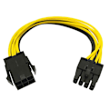 Miniatyrbild 1 av 5: \"QD\" Fiauli 6-pin till 8-pin PCI-E Strömomvandlingsförlängningskabel för Grafikkort