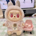 Miniatyrbild 4 av 7: Labubu Kläder och Accessoarer Lyx Designer Endast, Dockor Ingår Ej, Labubus Original med Klädset för La Bubu Docka_qd Black hooded sweatshirt