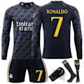 Miniatyrbillede 5 af 5: [QD] Real Madrid Fodboldtrøje 23-24 Langærmet Nr. 7 Vinicius 5 Bellingham 11 Rodrigo 7 Ronaldo Trøjesæt Uden Nummer Blank Version