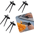 Miniatyrbilde 1 av 5: 4 stk Finger Spisepinner, Snack Spisepinner Gjenbrukbare Tang Matklyper, Plast Finger Spisepinner
