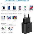 Miniatyrbilde 2 av 4: 2-pakning 25W USB-C Hurtiglader for Samsung Galaxy S23, S20, S21 FE, S21 Ultra 5G, S22, Note 20, A51, A53, A72, M43, M53, Z Fold3, Fold4, Flip 3/4_QUU