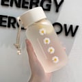 Miniatyrbild 3 av 5: \"QD\" 500ml Plast Transparent Frostat Vattenflaska, BPA-fri, Portabel Återanvändbar Läcksäker Vattenflaska Med Rep för Skolresor