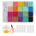 Miniatyrbild 1 av 5: QU)24 rutnät DIY färgade rispärlor - 3mm rispärlor bokstäver