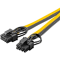 Pikkukuva 2 / 4: Virtajohdin 8-nastainen naaras - kaksois 6+2 uros PCIe_qq varten