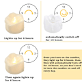 Miniatyrbillede 5 af 5: LED-lys med timer, 12 LED-telys Flammelose lys, ægte glitrende voks Elektriske lys med CR2032-batterier, varm hvid