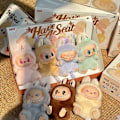 Miniatyrbillede 5 af 7: Labubu Dukke Første Generation Labubu Nøglering Mart Høj Kvalitet Macaron Blind Box Plyslegetøj Monster Labubus La Bubu Original F