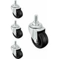QSN 4-pack 40 mm gummihjul med M8 gängstång 9-