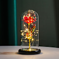 Miniatyrbillede 1 af 5: \"QD\" Galaxyrose til hende, kunstig roseblomst til kvinder mor hustru elsker lysende roseblomster, roseblomst i glasklokke gave