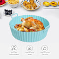 Miniatyrbild 4 av 5: QU.Air Fryer Pan Silikonkorg Airfryer Ugn Bakplåt Återanvändbar Airfryer Gryta Pan Liner Form Pizza Friterad Kyckling Bakverktyg