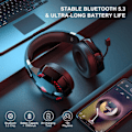 Pikkukuva 2 / 5: QD-PS4 Pelikuulokkeet PS5, PC, Switch, G2000 Pro Bluetooth Langattomat Kuulokkeet Puhelimelle, Kannettavalle Tietokoneelle, Irrotettavalla Melua Vaimentavalla Mikrofonilla, Ste Red