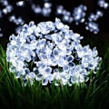 Miniatyrbilde 1 av 4: /QD/Utendørs solcelle lyslenke, 7M 50LED 2 LED-moduser, vanntett batteri, dekorativ guinguette for hage, terrasse, hus, hvit