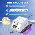 Miniatyrbilde 4 av 5: QD-Profesjonell elektrisk negleborrmaskin neglefil elektrisk negleborrmaskin kit lavt støynivå vibrasjonsbånd for akrylnegle D