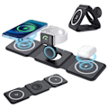 Miniatyrbillede 1 af 5: Foldbar Trådløs Mobillader 3-i-1 Magsafe Sort_qq