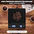 Miniatyrbild 4 av 5: QU.Kaffevåg Digital Mat Uppladdningsbar Elektronisk Vägningstimer Abs Espresso Drip