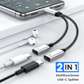 Pikkukuva 3 / 4: \"QD\" USB-C uros - kaksois-USB-C naaras -jakokaapeli pikalataus
