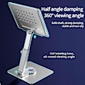 Miniatyrbilde 2 av 5: Nettbrettstativ Skrivebordsløft 360 Rotasjon Flere Vinkler Høydejusterbar Sammenleggbar Holder Dokking For Xiaomi iPad Nettbrett Laptop_hapy