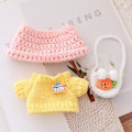 Miniatyrbild 5 av 7: Monster Kläder Designer Lyx Labubu Kläder, Originala Labubu Outfits, Labubu Tillbehör för Popmart Nyckelring Dockor Pink hat sweater three-piece set