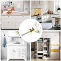 Miniatyrbillede 5 af 5: \"QD\" Diamantformede knopper i glas transparent/guld 8 stk