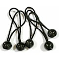 Miniatyrbillede 1 af 4: /QUN/ 13 cm sort plastikkugle elastisk snor til telte, skyggenet, markisefiksering, 10 stk. 3-