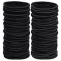 50 stycken elastiska hårband för kvinnor, 4 mm svarta hästsvanshållare, 5 cm diameter elastiska band för medium och tjockt hår