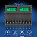 Miniatyrbillede 2 af 5: QD-Batterioplader med LCD-display, intelligent til AA/AAA NiCd NiMh genopladelige batterier, oplader til aa aaa Hvid White 0.14