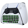 Miniatyrbillede 1 af 7: Grønt baggrundsbelyst tastatur til PS5-controller, PS5 trådløst minitastatur Chatpad til Playstation 5-controller med 3,5 mm lydstik_qp White