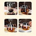 Miniatyrbillede 1 af 5: QU.GIANXI Kaffemaskine Familie Glas Tekande Sæt Klart Glas Tekop Kung Fu Lille Tekop Pyrex Te Sæt Blomst Tekande
