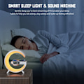 Miniatyrbilde 5 av 5: \"QD\" Multifunksjonell Trådløs Ladeplate Stativhøyttaler TF RGB Nattlampe 15W Hurtigladestasjon for iPhone Samsung Xiaomi Huawei - Perfekt Svart