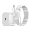 Miniatyrbillede 2 af 2: QD-2 stk iPhone hurtigoplader USB-C 20W strømadapter med 1m kabler
