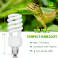 Miniatyrbillede 2 af 5: QU/UVA UVB 5.0 Reptillampe, 26W Dual-Threat UV-lampe, Kompakt Lysstofrør, Egnet til Regnskovsreptiler